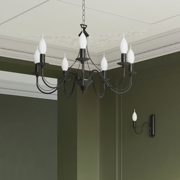 Απλίκα Τοίχου Sollux Minerwa Black SL.0220