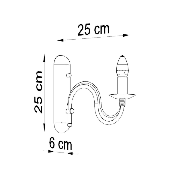 Απλίκα Τοίχου Sollux Minerwa Black SL.0220