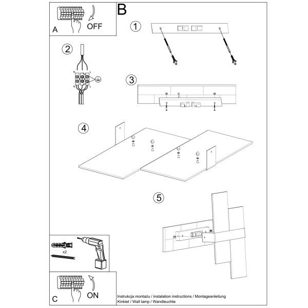 Απλίκα Τοίχου Sollux Massimo White SL.1044