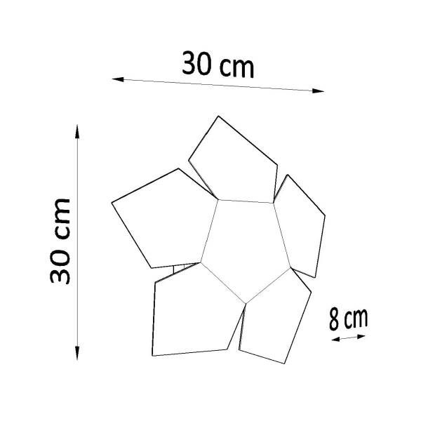 Απλίκα Τοίχου Sollux Penta Black SL.0423