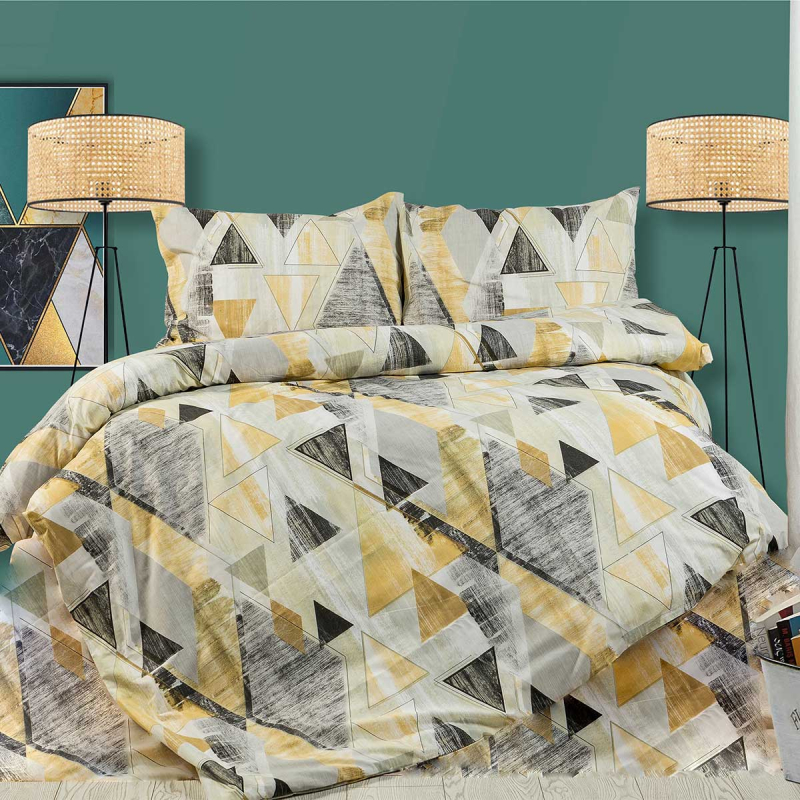 Φανελένια Σεντόνια Υπέρδιπλα (Σετ 3τμχ) Dimcol Geometrical 333