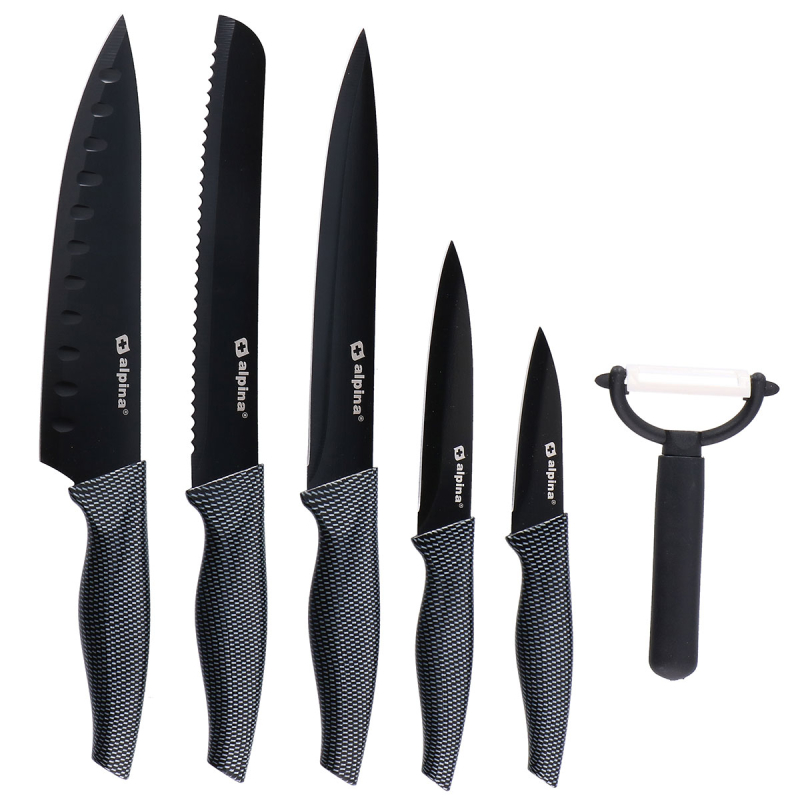 Μαχαίρια Κουζίνας & Αποφλοιωτής (Σετ 6τμχ) Alpina 871125206763