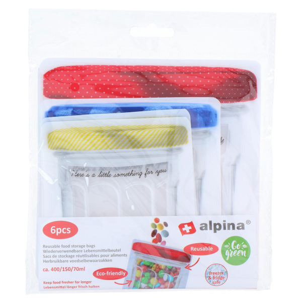 Σακουλάκια Φαγητού Επαναχρησιμοποιούμενα (Σετ 6τμχ) Alpina 871125225425