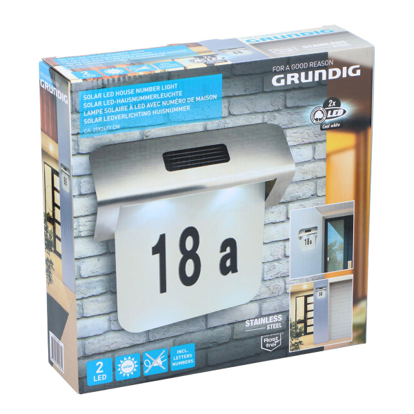 Επιτοίχιο Ηλιακό Φωτιστικό Αριθμού Οικίας (25x26x7) Grundig 871125219181