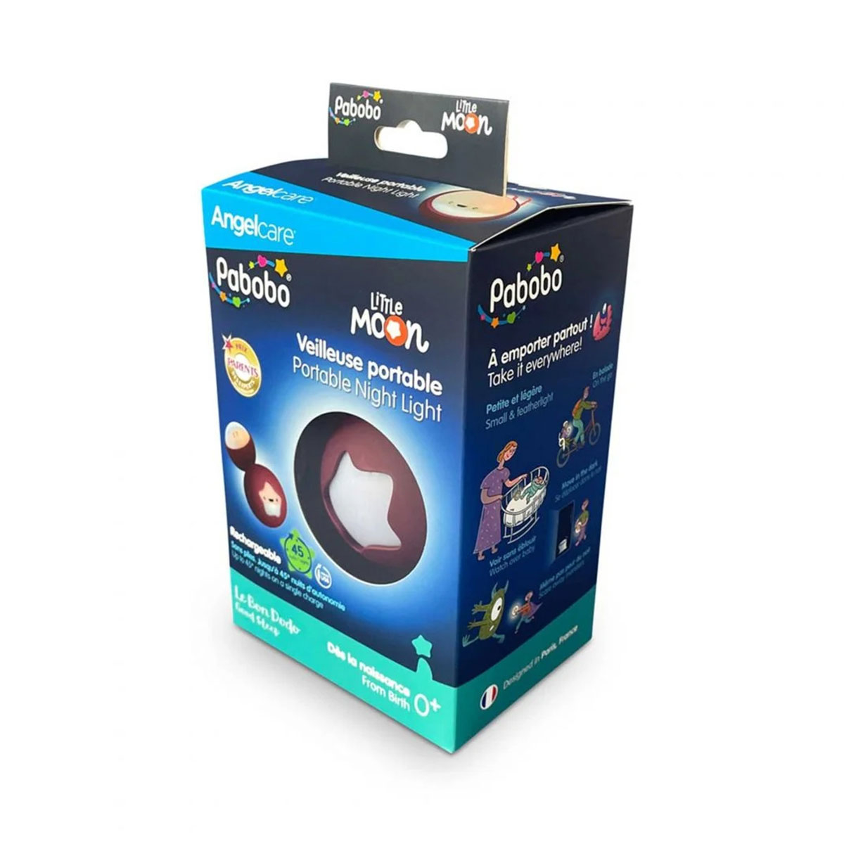 Παιδικό Φωτάκι Νυκτός Led Pabobo Moon Sl05-Pink Home Φωτιστικά Παιδικά Spitishop