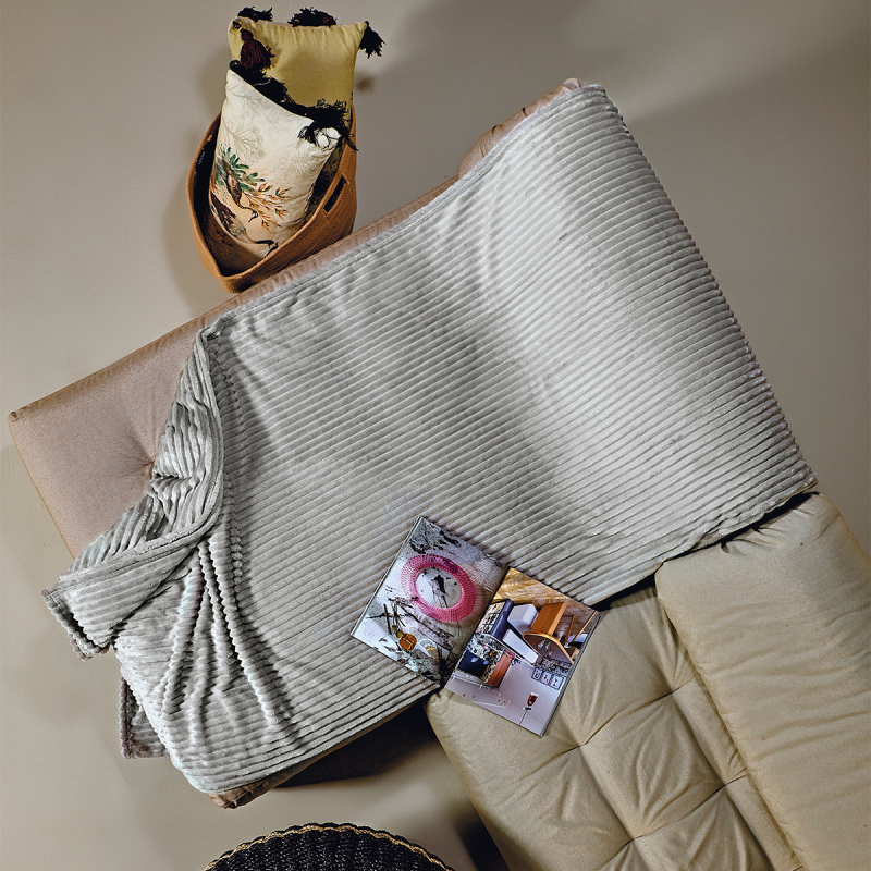 Ριχτάρι Καναπέ Τριθέσιου Fleece (180x280) Kentia Versus Sergio 22 Light Grey