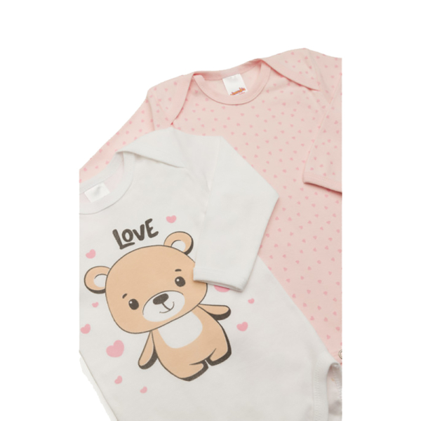 Φορμάκια Βρεφικά Μακρυμάνικα (Σετ 2τμχ) Minervakia Hearts 32016-194