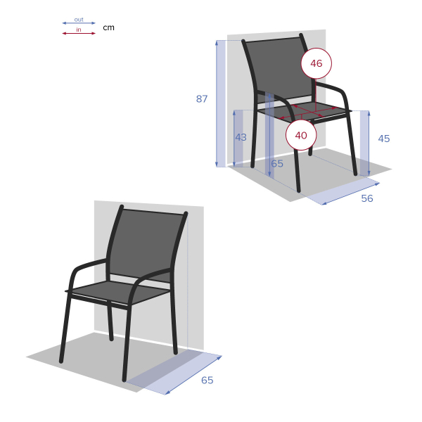 Καρέκλα Εξωτερικού Χώρου (56x65x88) H-S Piazza Pebble 139831