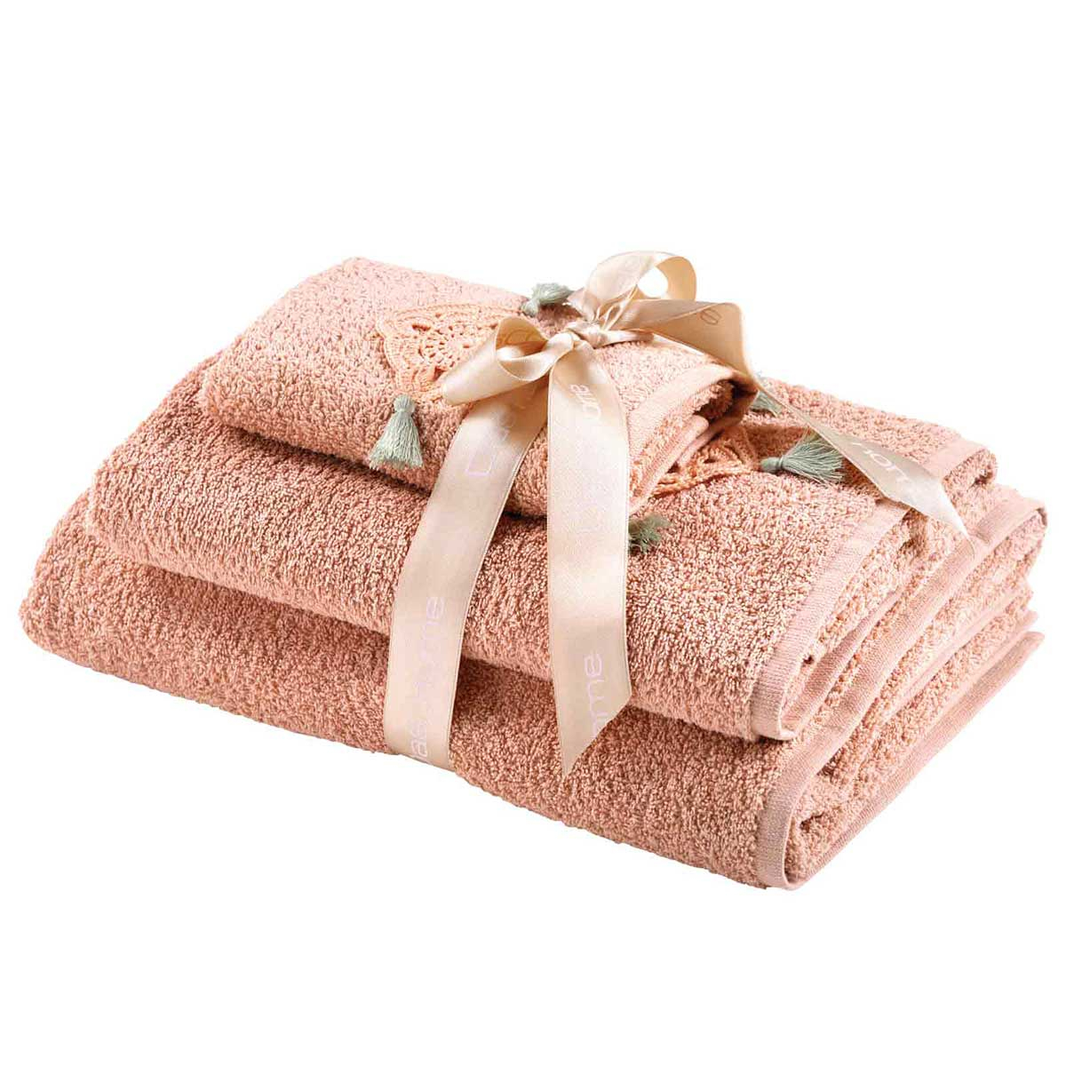 Πετσέτες Μπάνιου (Σετ 3Τμχ) Das Home Daily Line 0729 Salmon 500Gsm Λευκά Είδη Spitishop