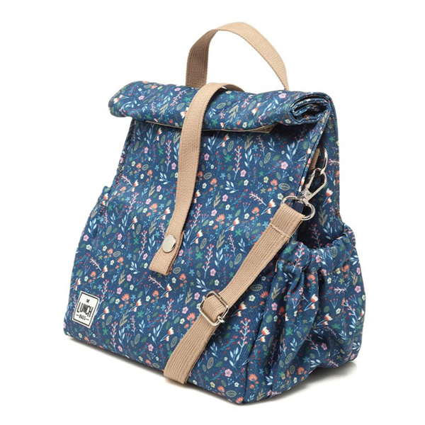 Ισοθερμική Τσάντα Φαγητού (5Lit) The Lunch Bags Original Blue Floral