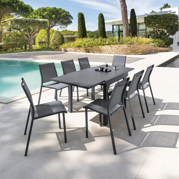 Τραπέζι Επεκτεινόμενο Εξωτερικού Χώρου (90/180x90x75.5) H-S Piazza Graphite 139778