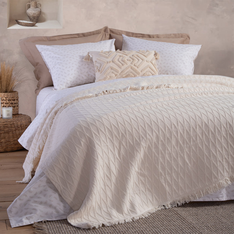 Κουβερτόριο Υπέρδιπλο (230x240) Nef-Nef Homeware Serenity Outlast Ecru