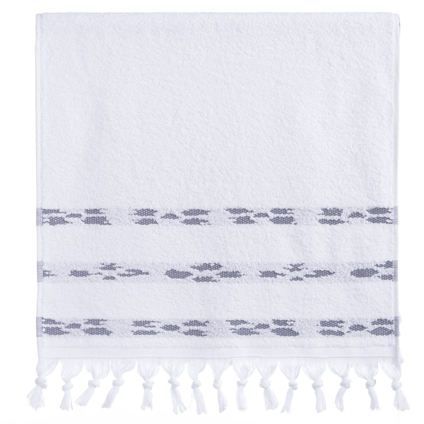 Πετσέτα Προσώπου (50x90) Nef-Nef Garnet White - Grey 500gsm