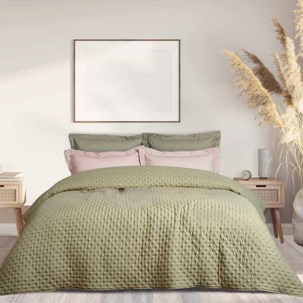 Κουβερλί Μονό (160x240) Das Home Happy Iron Free 9629 Olive