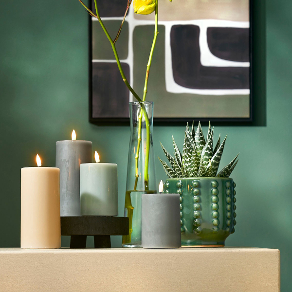 Διακοσμητικό Φωτιστικό Κερί LED (Φ7.5x15) Edelman Mica Grey 1134713