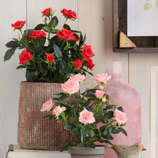 Τεχνητό Λουλούδι Σε Γλάστρα 33εκ. Edelman Rosebush Red 948333