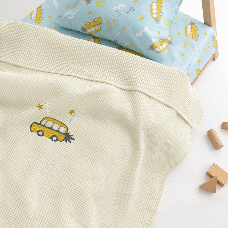 Κουβέρτα Πικέ Αγκαλιάς (80x110) Palamaiki Candy/2 Cream