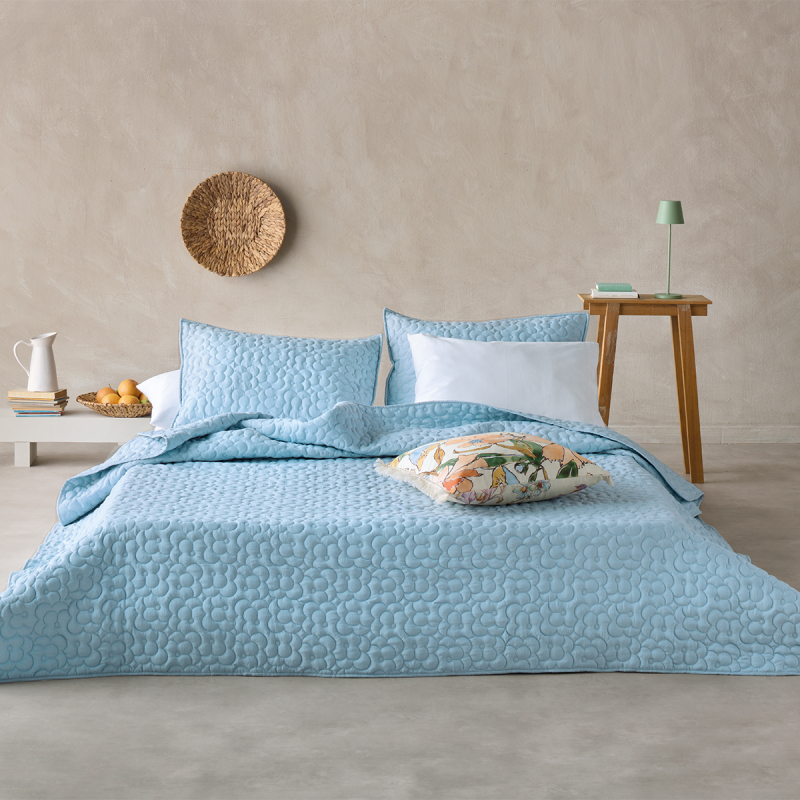 Κουβερλί Υπέρδιπλο (240x220) Kentia Loft Polenta 19 Ciel