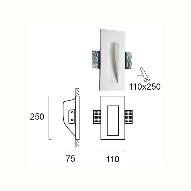 Απλίκα Τοίχου Χωνευτή Viokef Aster 4086600 Home Φωτιστικά Spitishop