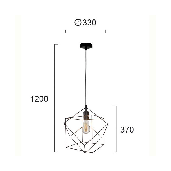 Φωτιστικό Οροφής Μονόφωτο Viokef Cube Quadro Black 4193400