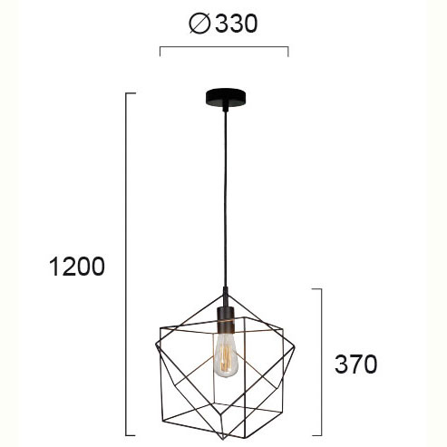 Φωτιστικό Οροφής Μονόφωτο Viokef Cube Quadro Black 4193400 Home Φωτιστικά Spitishop