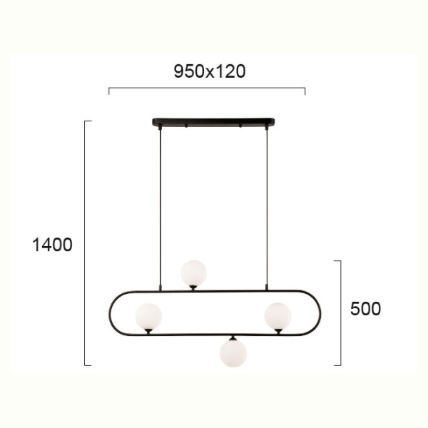 Φωτιστικό Οροφής Πολύφωτο Viokef Fancy Black 4229800