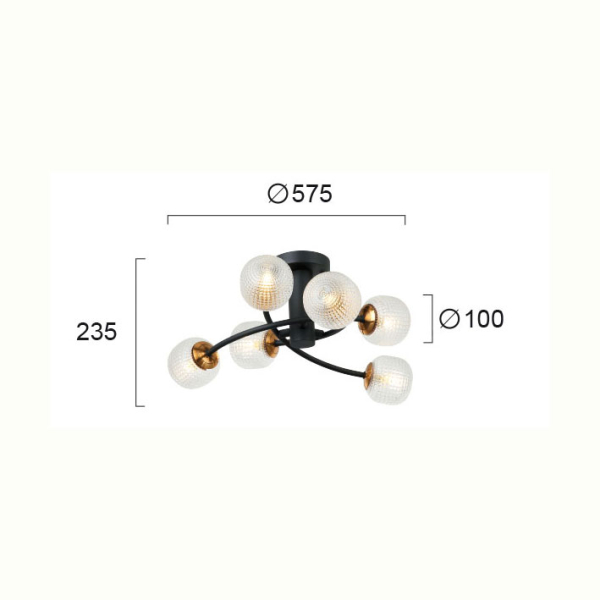 Φωτιστικό Οροφής Πολύφωτο Viokef Ifigenia 4239500