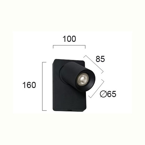 Σποτ Μονόφωτο Viokef Steven Black 4261001 Home Φωτιστικά Οροφής - Τοίχου Spitishop