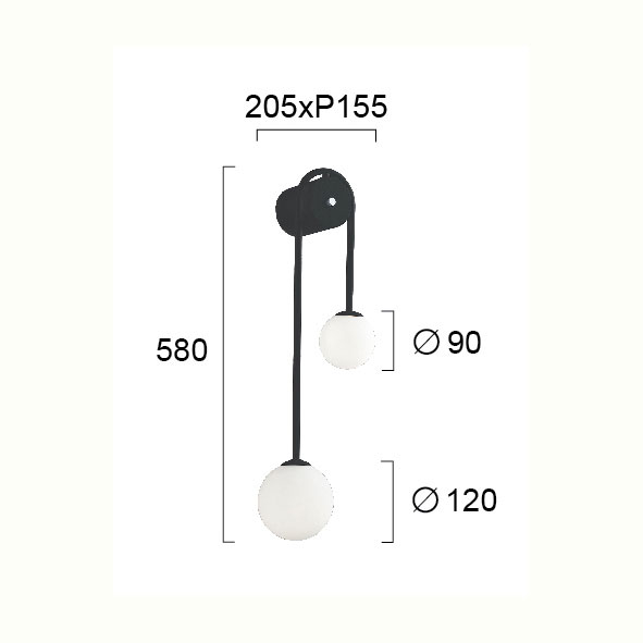 Απλίκα Τοίχου Viokef Polina Black 4266300 Home Φωτιστικά Spitishop