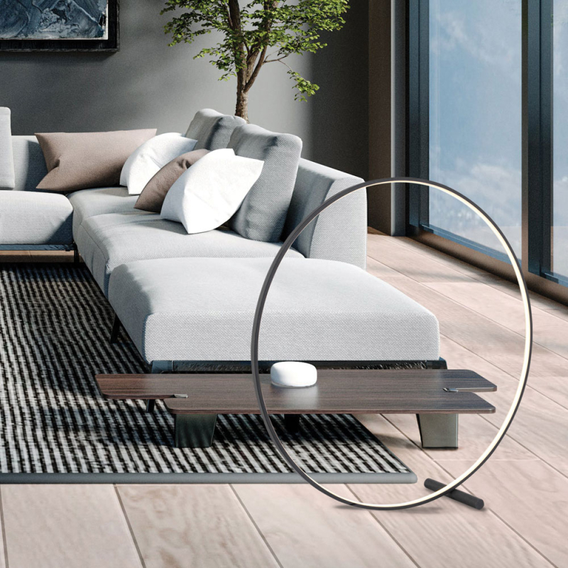 Φωτιστικό Δαπέδου LED Viokef Circle Black 4303000