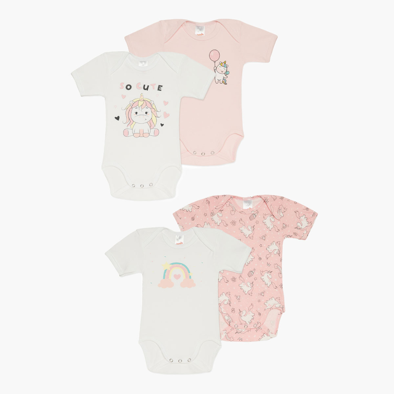 Φορμάκια Βρεφικά Κοντομάνικα (Σετ 4τμχ) Minervakia Unicorn 32021-060