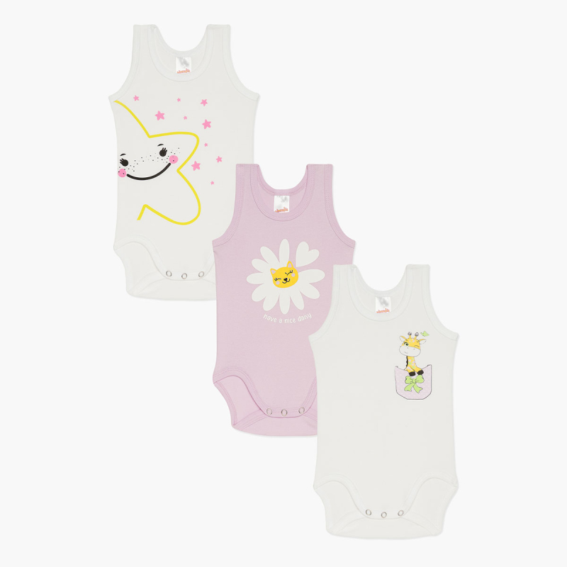 Φορμάκια Βρεφικά Κοντομάνικα (Σετ 3τμχ) Minervakia Daisy 32024-070