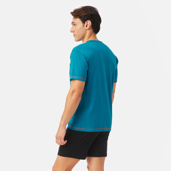 Πιτζάμα Ανδρική Καλοκαιρινή Minerva Vibe The Wave 71427-881 Green Lagoon