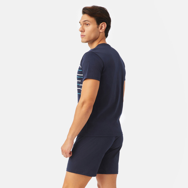 Πιτζάμα Ανδρική Καλοκαιρινή Minerva Stripe Bull Print 71419-200 Μαρίν