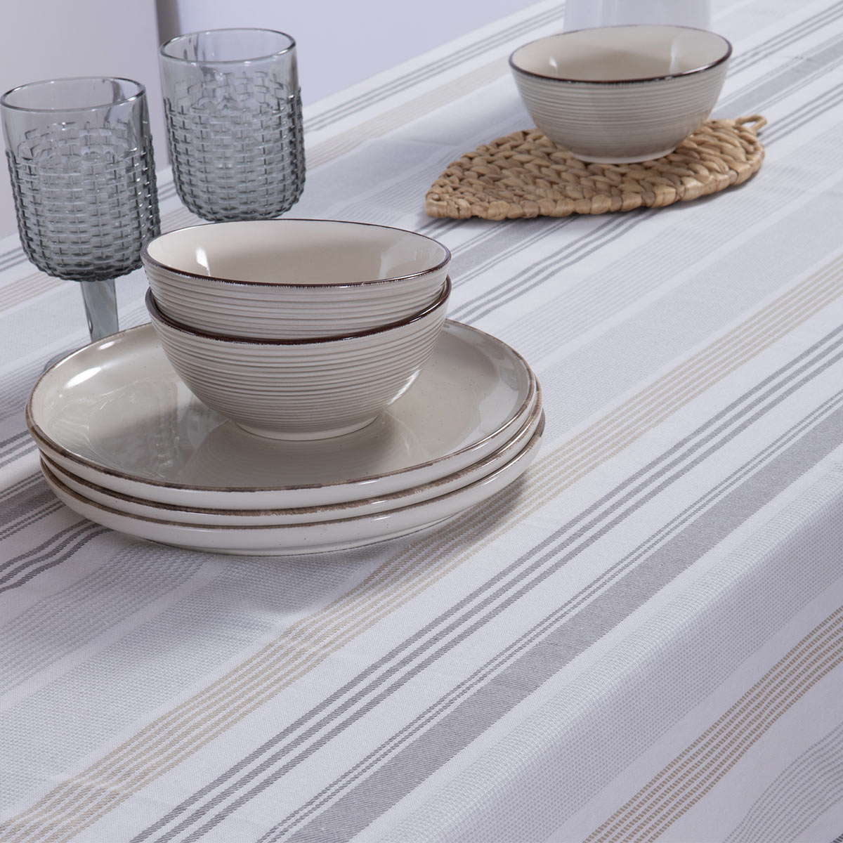 Τραπεζομάντηλο (140X240) Nef-Nef Homeware Canfield Grey Home Λευκά Είδη Κουζίνας & Τραπεζαρίας Τραπεζομάντηλα Spitishop