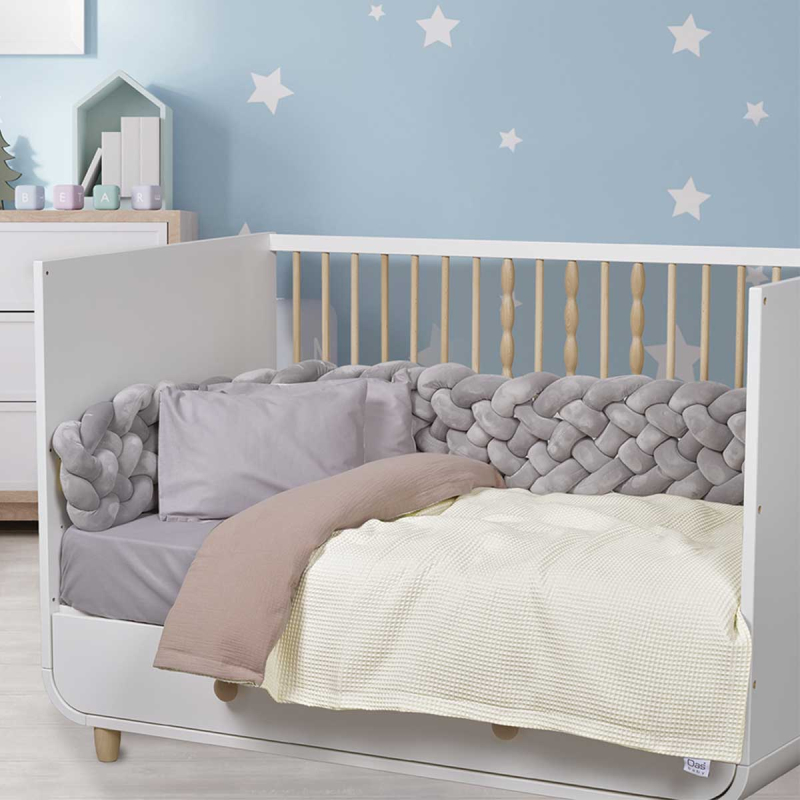 Κουβέρτα Μουσελίνα/Πικέ Αγκαλιάς (80x110) 2 Όψεων Das Home Blanket 4881 Ivory