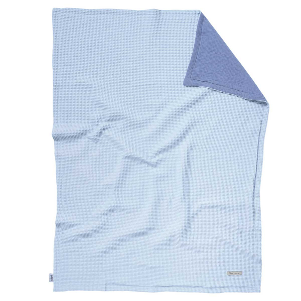 Κουβέρτα Μουσελίνα/Πικέ Κούνιας (110x150) 2 Όψεων Das Home Blanket 4883 Blue