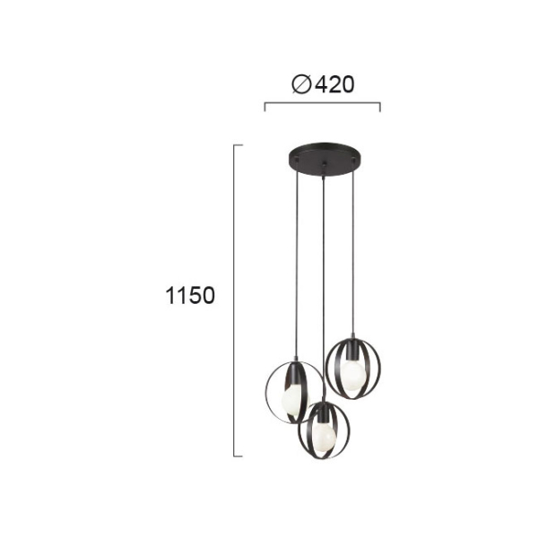 Φωτιστικό Οροφής Τρίφωτο Viokef Malou 4233800