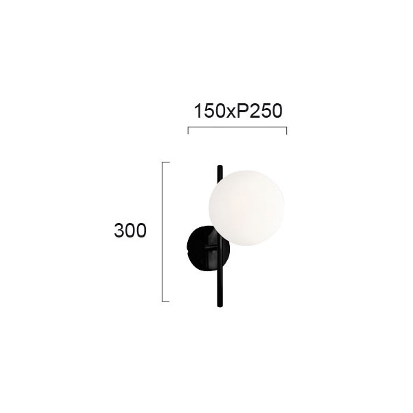 Απλίκα Τοίχου Viokef Floris Black 4260100