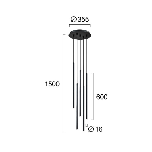 Φωτιστικό Οροφής Πολύφωτο LED Viokef Zenia Black 4291200