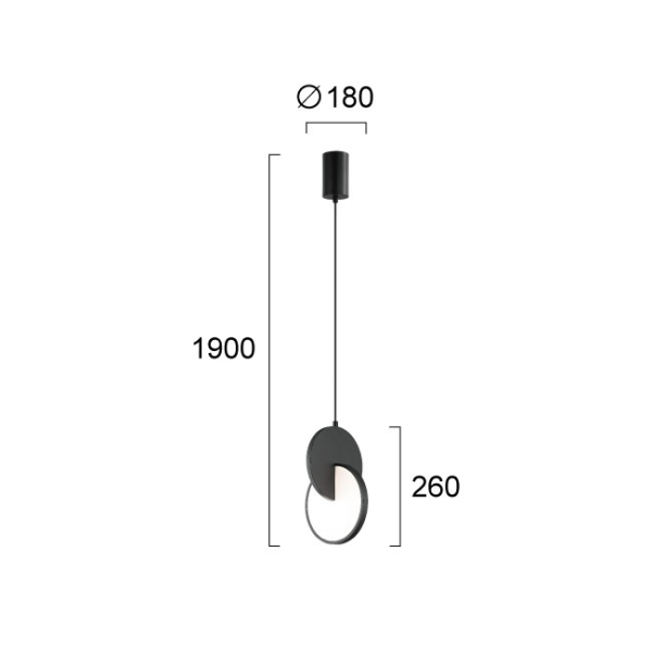 Φωτιστικό Οροφής Μονόφωτο LED Viokef Magic Black 4292401