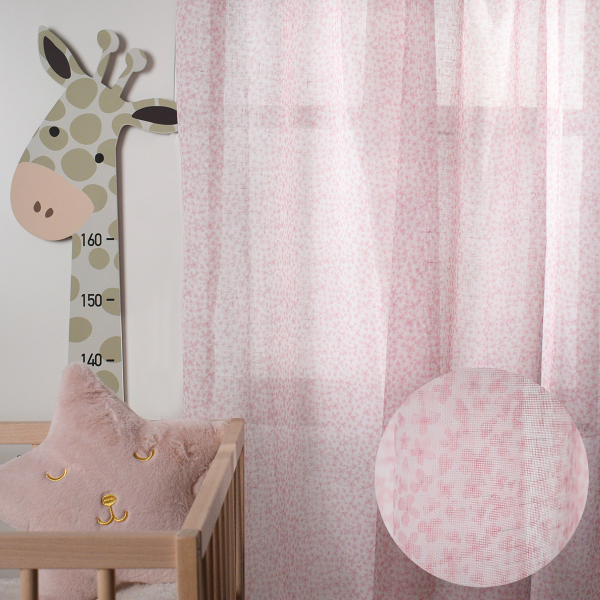Παιδική Κουρτίνα (280x290) Με Τρέσα Ravelia Flowers Pink