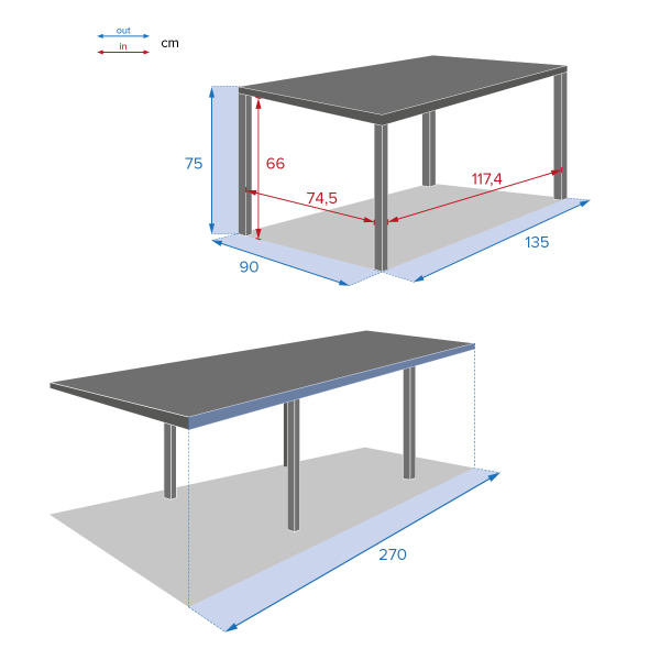 Τραπέζι Επεκτεινόμενο Εξωτερικού Χώρου (135/270x90x75.5) H-S Piazza Clay 196861