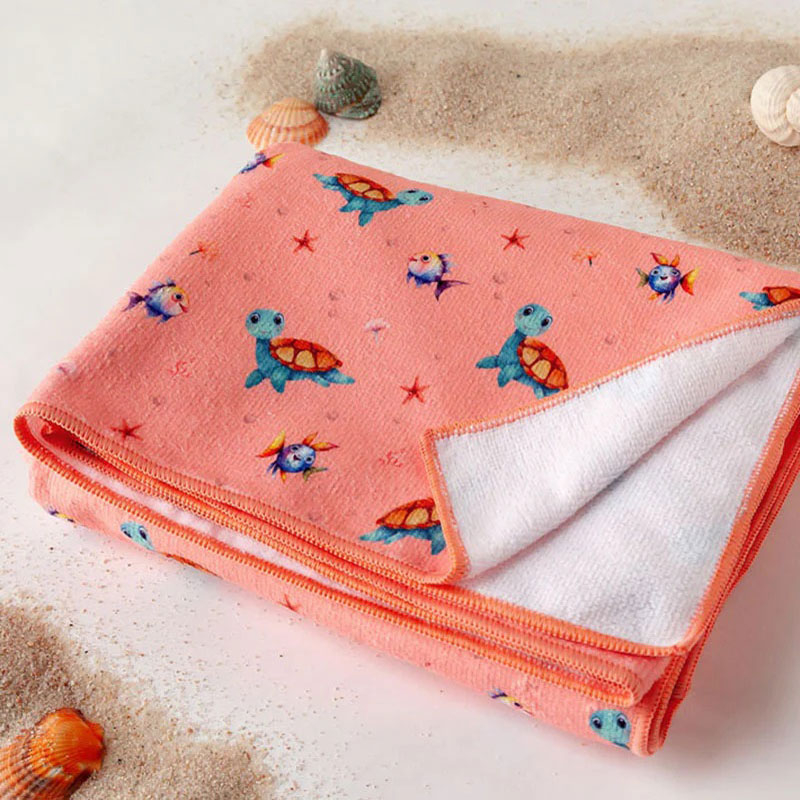 Παιδική Πετσέτα Θαλάσσης Microfiber (75×150) Kiokids Tortuga Ροζ 4360