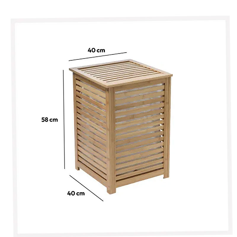 Καλάθι Απλύτων (40X40X58) F-V Sicela Bamboo 160823 Home Μπάνιο Καλάθια Spitishop