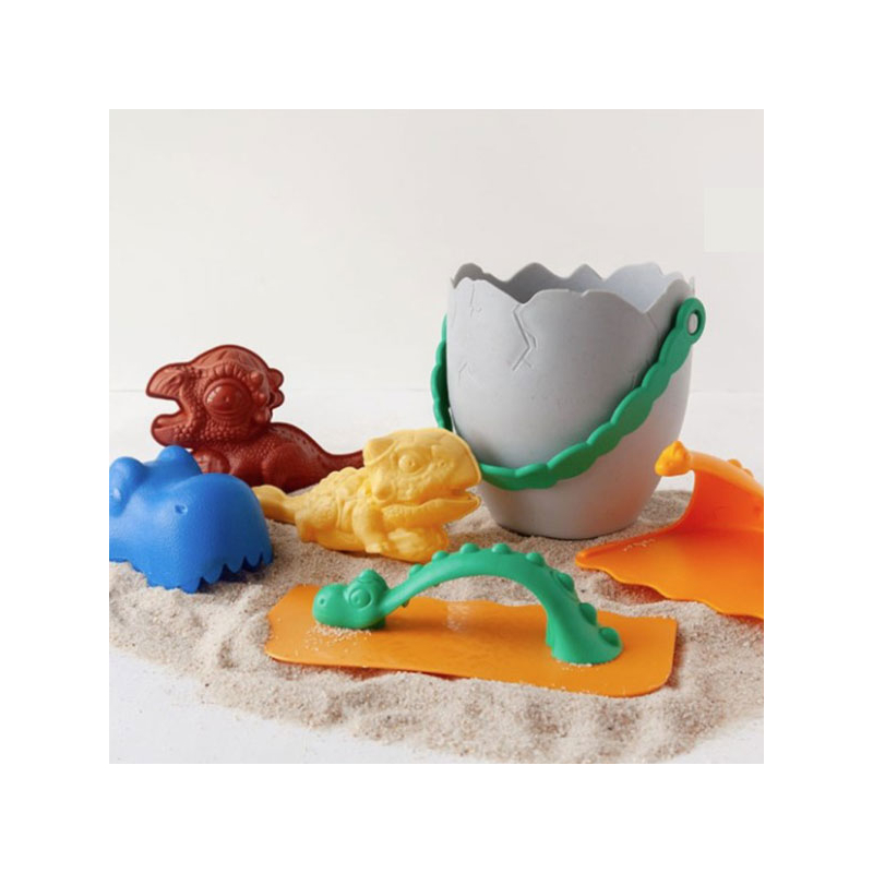 Κουβαδάκι + Φτυαράκια Παραλίας (Σετ 6τμχ) Kiokids Jurasic Γκρι 4309