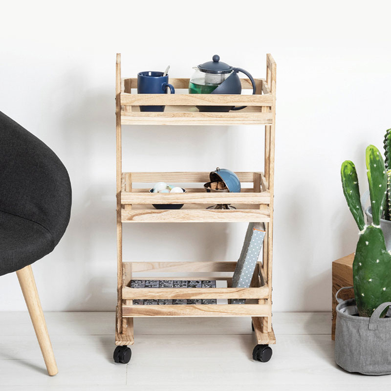 Τρόλεϊ/Ραφιέρα 3 Θέσεων (41.6x30x81.7) F-V Wooden Crate 160483