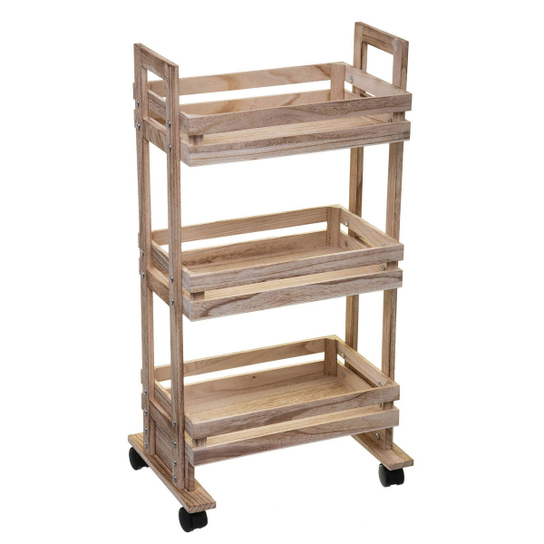 Τρόλεϊ/Ραφιέρα 3 Θέσεων (41.6x30x81.7) F-V Wooden Crate 160483