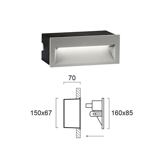 Απλίκα Led Εξωτερικού Χώρου Χωνευτή Viokef Theta 4198900 Home Φωτιστικά - Κήπου Spitishop
