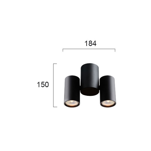 Σποτ Δίφωτο Viokef Nobby Black 4207901 Home Φωτιστικά Οροφής - Τοίχου Spitishop